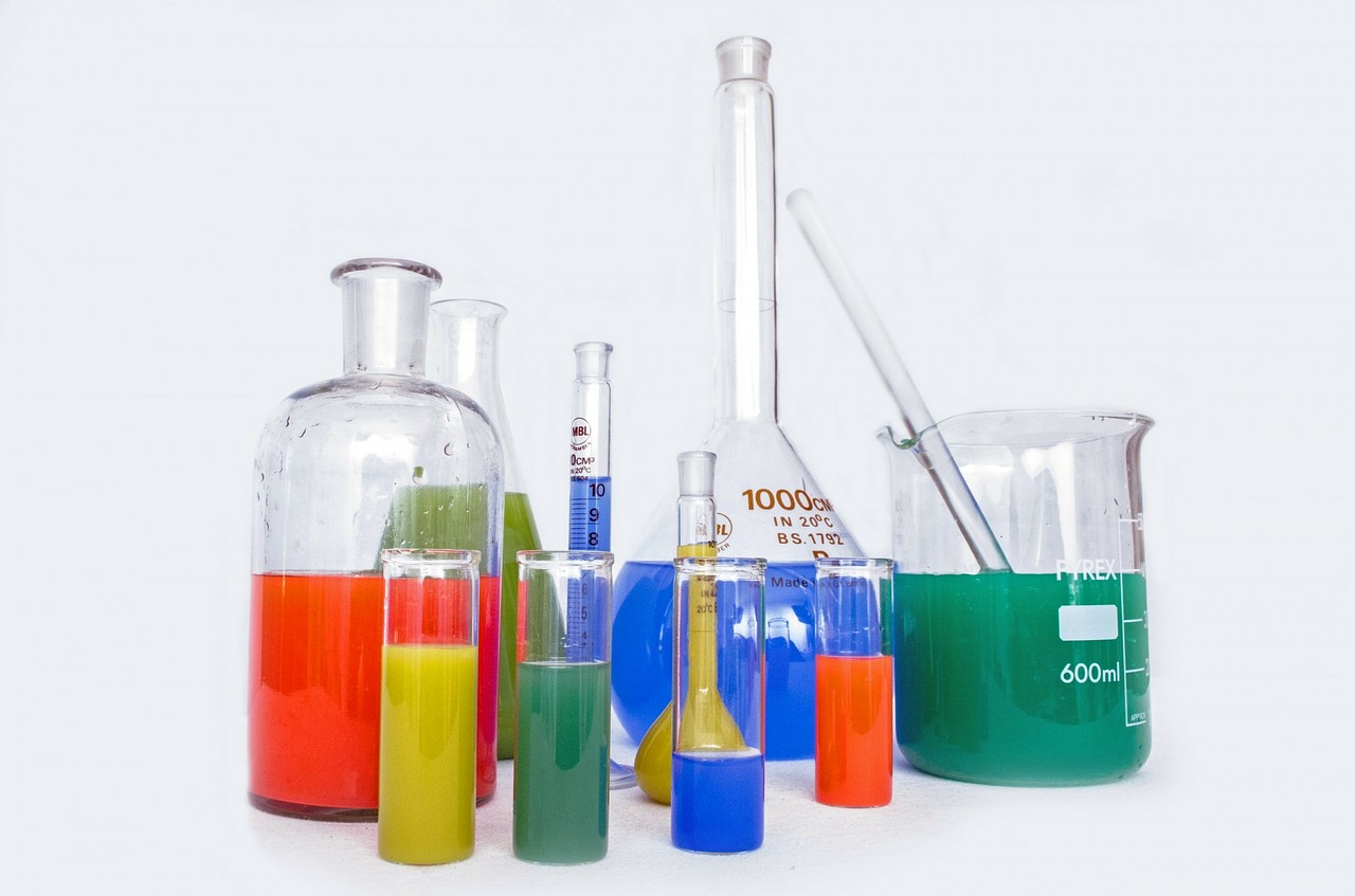Laboratory glassware used in pharmaceutical research